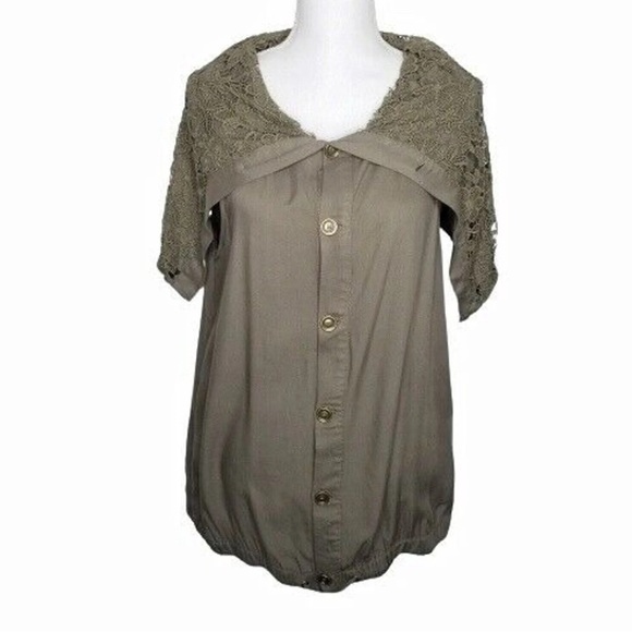 Matilda Jane Jackets & Blazers - Matilda Jane Womens Medium Green Ambitious You Shawl Collar Floral Boho Vest Top